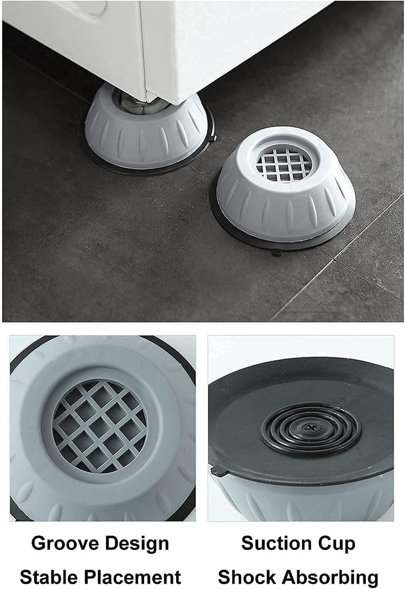 TAXARK 4Pc Washer Dryer Anti Vibration Pads with Suction Cup Feet, Fridge Washing Machine Leveling Feet Anti Walk Pads Shock Absorber Furniture Lifting Base (Multi)