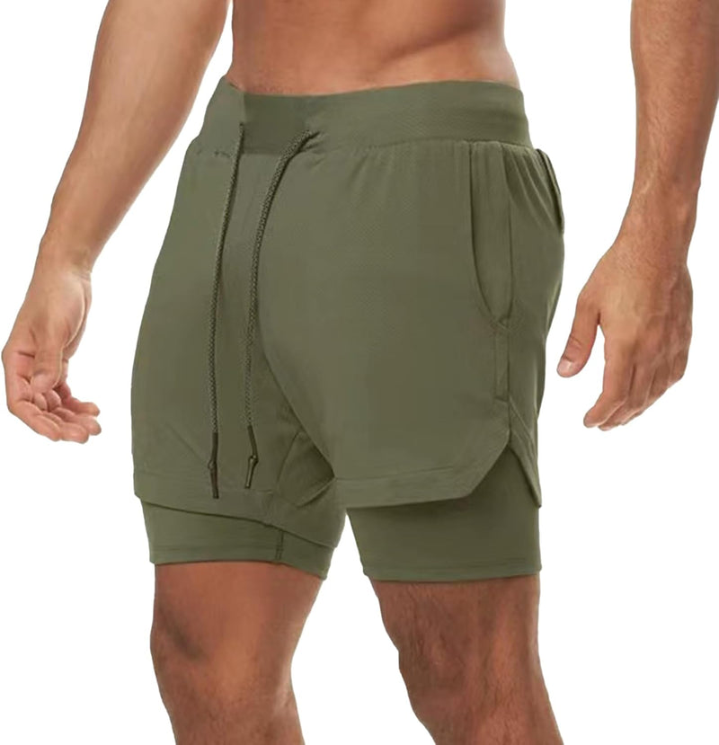 Dress Cici Gym Shorts for Men, Men's Activewear Running Shorts,Drawstring Gym Shorts Men, 2 Layer Loose Athletic Shorts with 4 Pockets