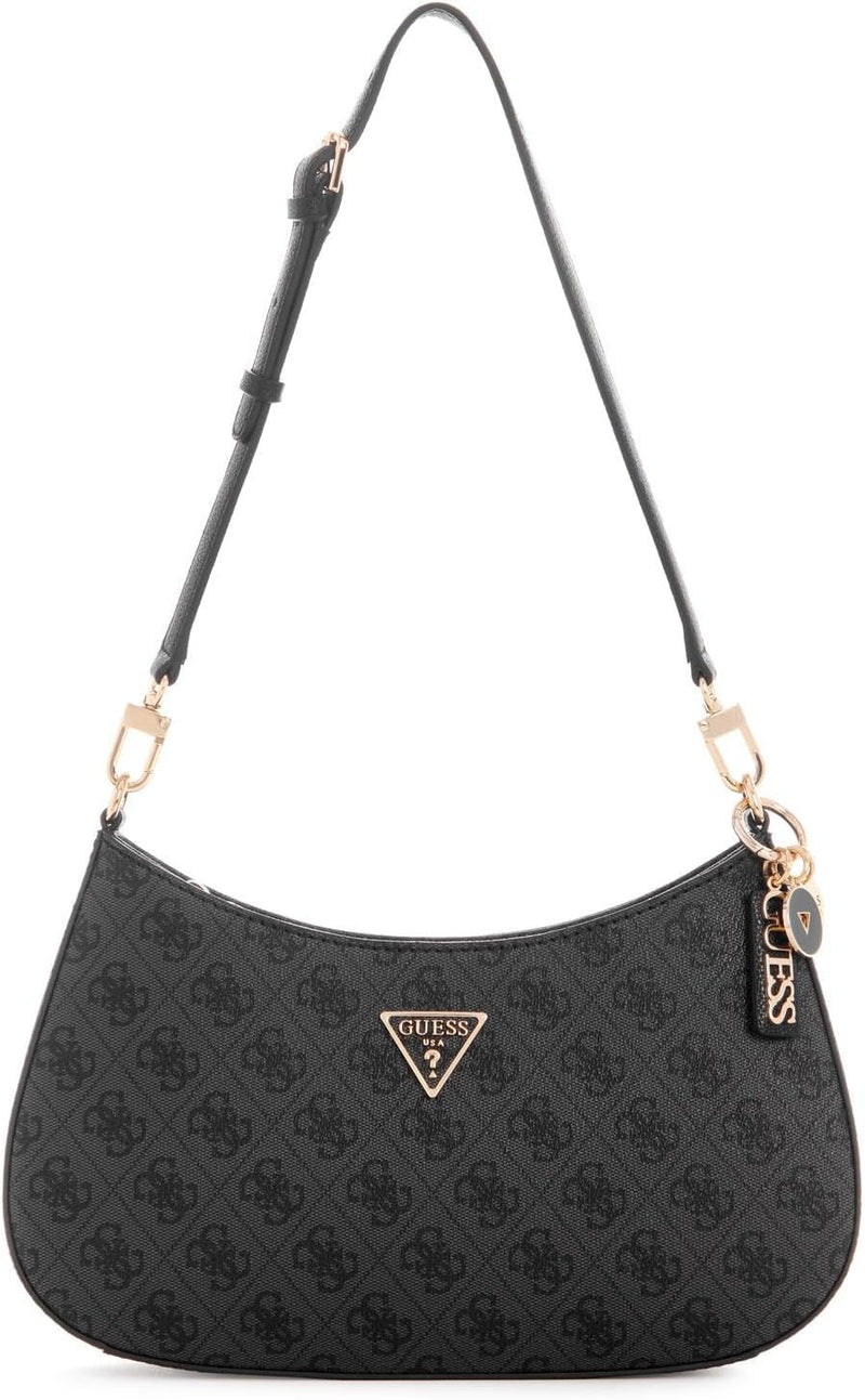 Womens Noelle Top Zip Shoulder Bag Handbag - Charcoal Logo