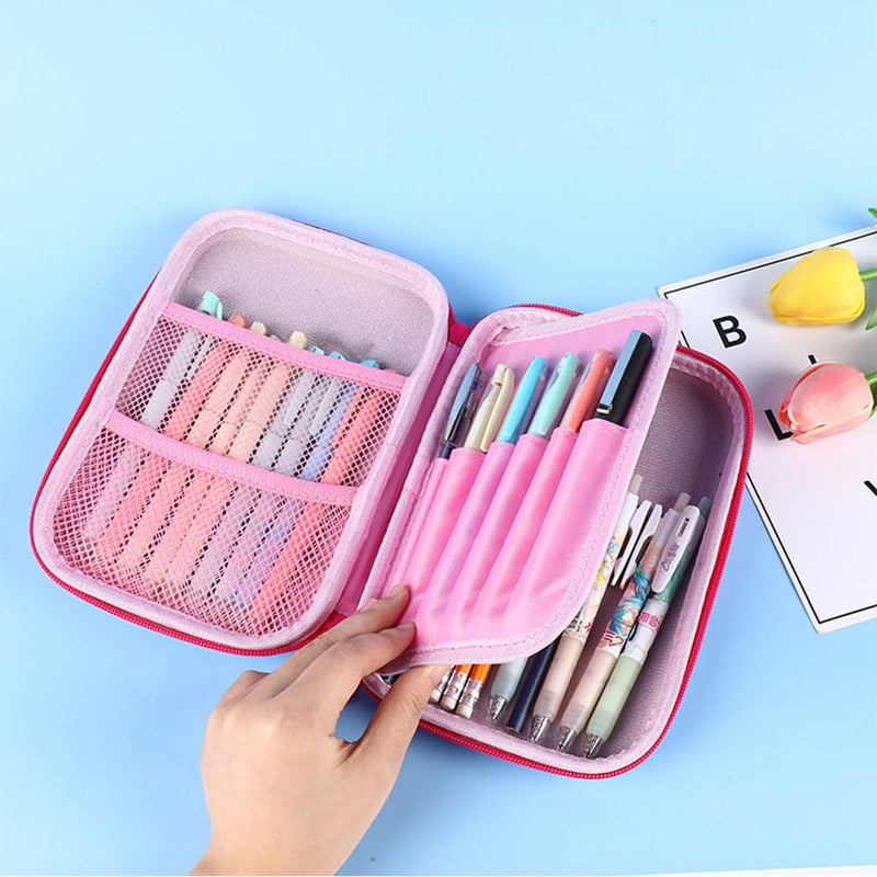 Unicorn Pencil Case for Girls, 3D EVA Large Capacity Pen Holder, 3 Compartment Kids School Supply Organizer, Cute Cartoon Stationery Pouch & Marker Bag, Ideal Birthday Gift for Kids