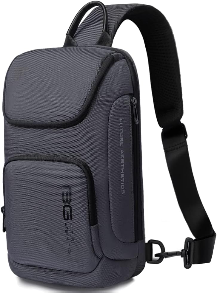 Sling Bag, Waterproof Men's Chest Bag Shoulder bags Crossbody Sling Backpack for Men - 7565grey