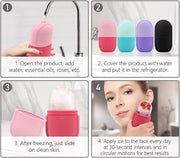 ECVV Ice Face Roller Massager for Face, Eyes and Neck, Skin Care Roller Face Massager Reduce Puffiness, Reusable Massage Silicone Ice Mold (Pink)