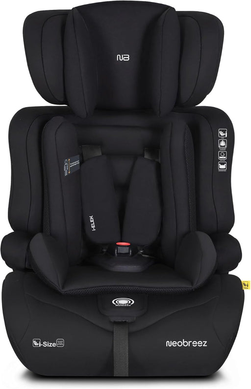 I-ELEK Universal Baby/Kids/Child/Toddler Safety 3-In-1 Car Seat,I-Size,ECER129,High Back Booster Car Seat,Adjustable Headrest,3-Point Safety Belt,5 Point Harness,9-36 Kg,9m-12Yrs,Group 1/2/3 - Black
