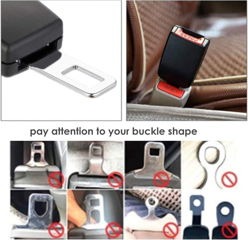 2Pc Universal Seat Belt Buckle Extensions Child Seats Car Safety Seat Belt Buckles Stopper Clamp,12X4.7cm (Black)