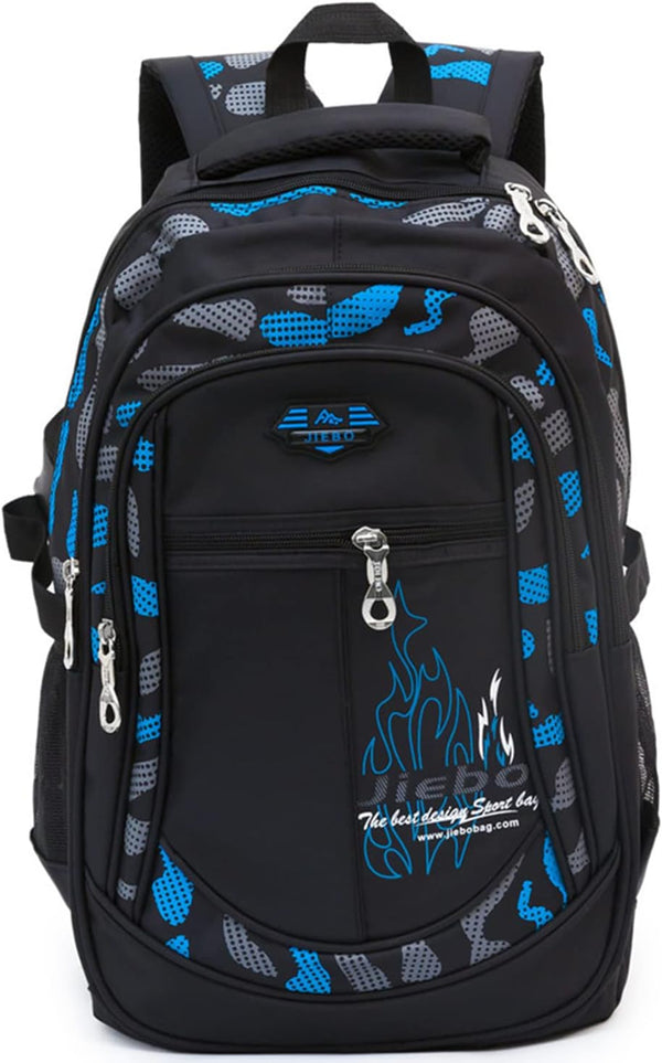 Jungen Schultasche Teenager Schulrucksack Jugendliche Rucksack Schule Daypacks Kinder Gro Schulranzen Wasserdicht - 1-Blue