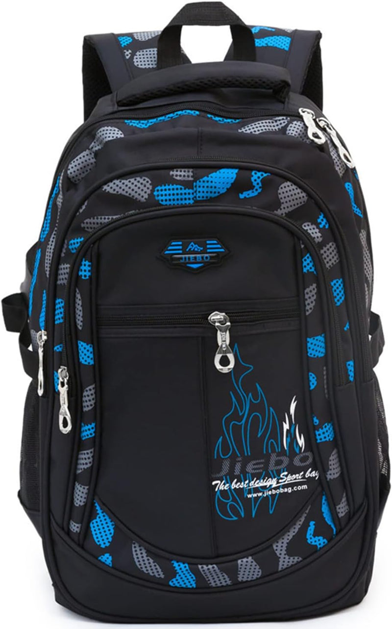 Jungen Schultasche Teenager Schulrucksack Jugendliche Rucksack Schule Daypacks Kinder Gro Schulranzen Wasserdicht - 1-Blue