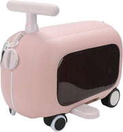 Kids Ride On Luggage, Multi Functional Toddler Suitcase with Wheels and 90 Degree Folding Pedals, Large Capacity Carry On Trolley for Boys Girls Travel (Pink) - Pink