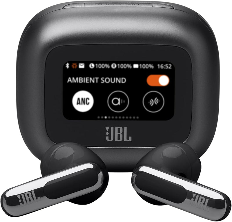 JBL LIVE FLEX 3 True wireless noise-cancelling earbuds with open-stick design and 50 hours total playback plus wireless charging, Blue