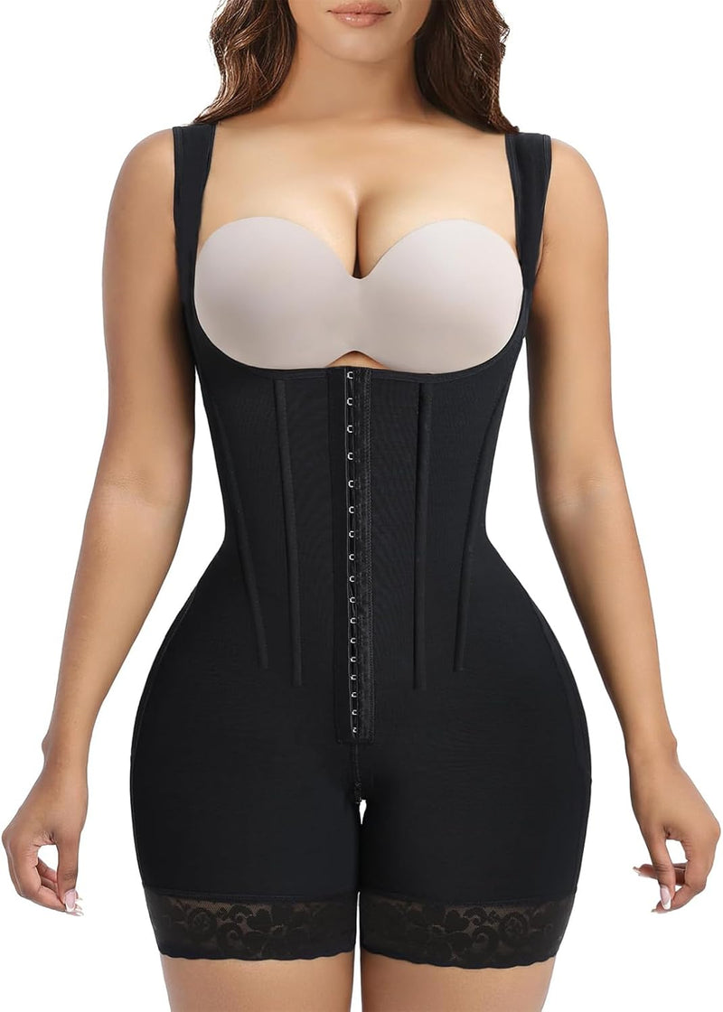 MOODEEY Body Shaper for Women, Fajas Colombianas Shapewear Tummy Control, Garment Post Surgery Butt Lift Postpartum Waist Trainer with Bones