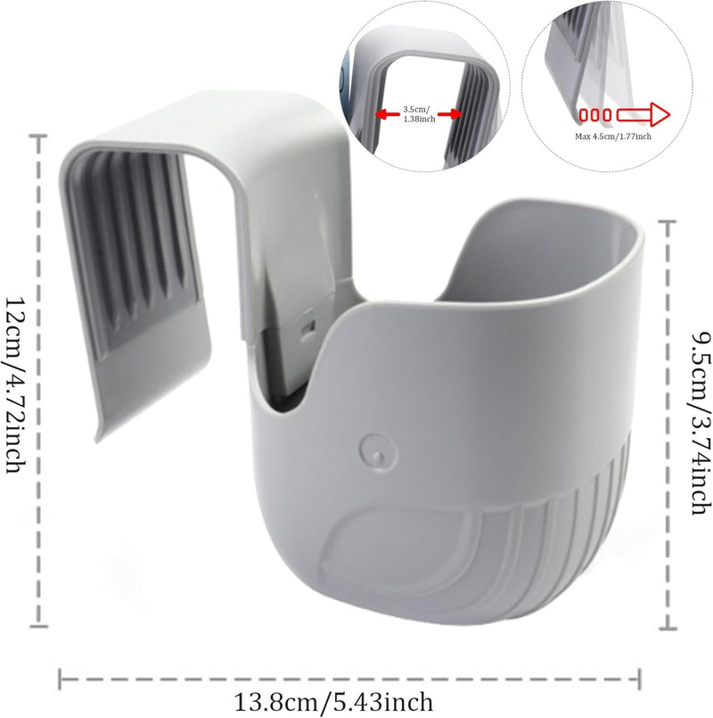 Car Seat Cup Holder, Drink Bottle Holder Child Safety, Seat Drink Holder Non-slip, Classic Gray Cup Organizer Portable, ABS Elastic Hook Cup Holder Universal Multi-purpose Cup Holder for Car Seat
