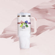 KISSKIND 40 oz tumbler with handle Travel Mug Straw Covers Cup with Lid Insulated Quencher Stainless Steel Water Iced Tea Coffee Gift Purple