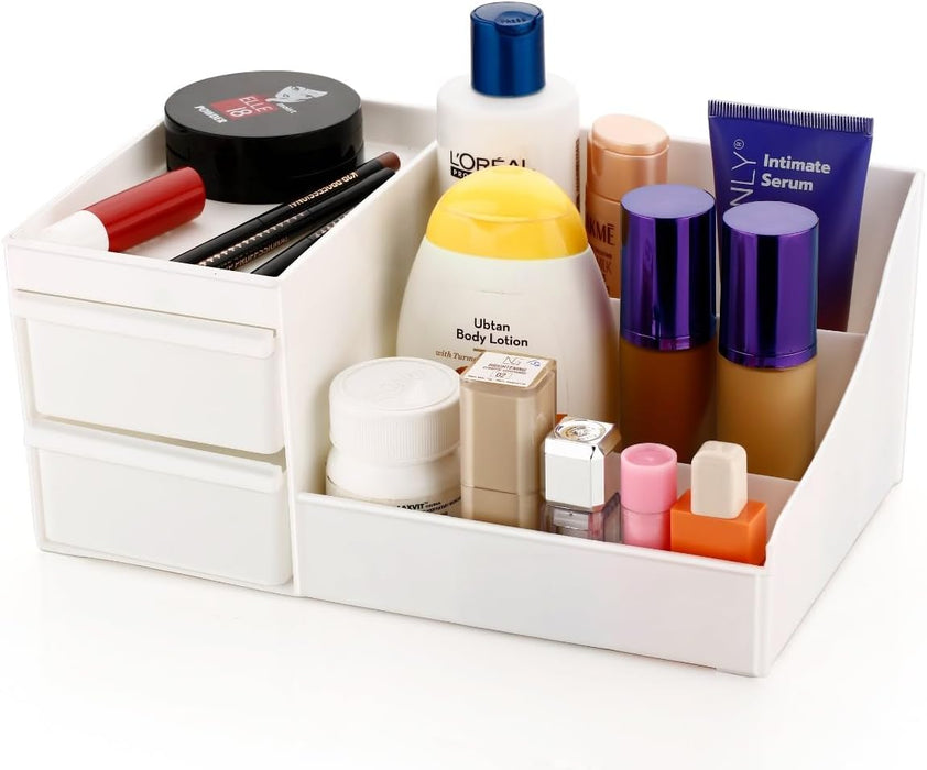 Clazkit Cosmetic Organizer Box Drawers Storage Plastic Stationary Box | Make Up Organiser For Women