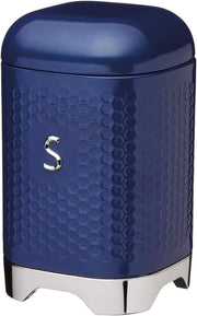 KITCHENCRAFT Lovello Midnight Navy Coffee Canister, 11x11x19cm, Gift Tagged - Midnight Navy Sugar