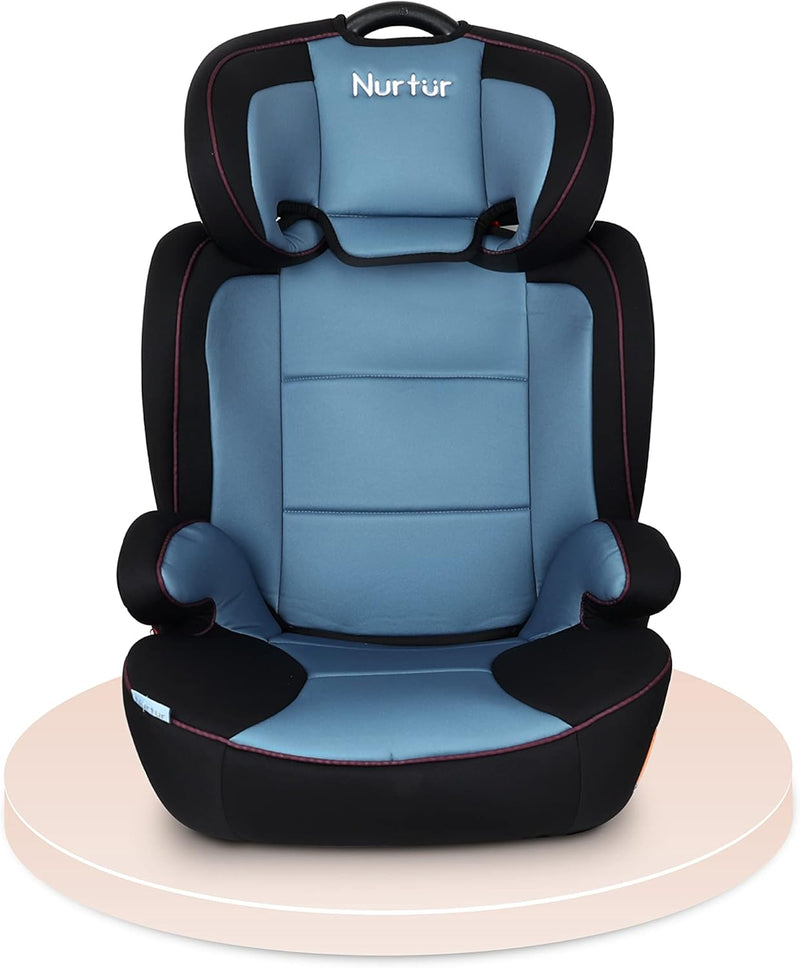 Nurtur Baby Car Seat with convertible Booster Seat - Up to 36kg - Black/grey - Blue / Black