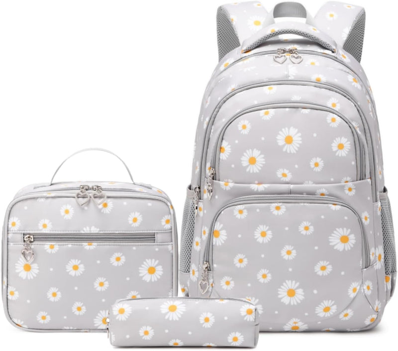 Armbq Girls Backpack Kids School Bookbag Set for Teen Girls Elementary Students Casual Back Pack with Lunch Box