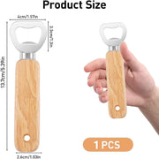 FITTO Wooden Bottle Opener - Portable Beer Bottle Opener for Drinks, Wooden Handle, Ideal for Home, Pub, Outdoor Use, Great Gift for Men
