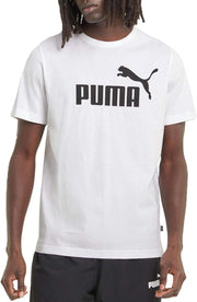 PUMA mens ESS Logo Tee T-Shirt (pack of 1) - WHITE