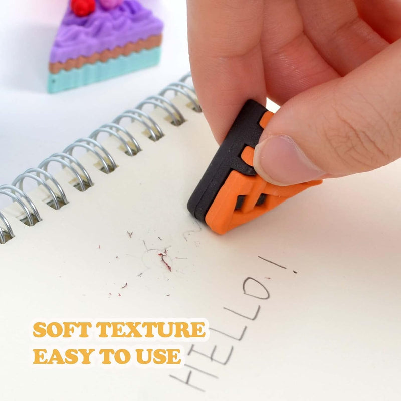 Erasers Kids, Novelty Erasers Cute Pencil erasers Mini Puzzle Rubber Boys, Girls, Students, Party Favors, Birthday Gift, Homework School Prize Rewards, Candy Food