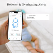 Sense-U Smart Baby Monitor Tracks Baby's abdominal Movement, Feeling Temperature and Stomach Sleeping for Baby Safety with Audio Alarm on Smartphone