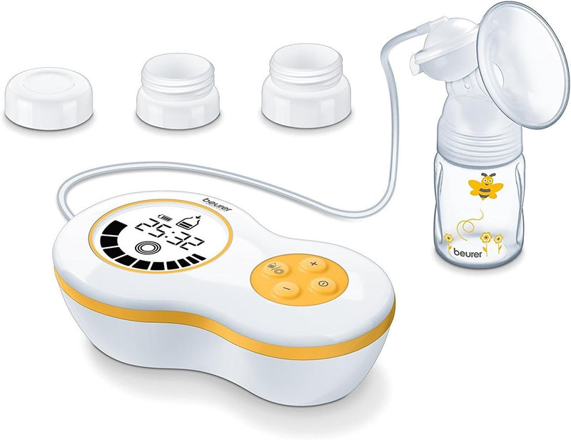 Beurer BY 40 Electric Breast Pump Compact & Quiet Breastfeeding Pump with Adjustable Suction Levels, LED Display & Soft Silicone Cushion BPA-Free, Easy to Clean German Quality, 3-Year Warranty
