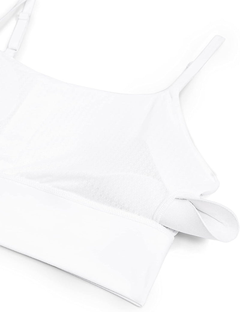 CRZ YOGA Women's V Back Longline Sports Bra with Adjustable Straps Wireless Workout Padded Yoga Bra Cropped Tank Tops