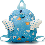 Age 1-3 Toddler Backpack Boy Girl Kids Baby Anti-lost Bag Cute Animal Children Kindergarten Angel Schoolbag - Blue