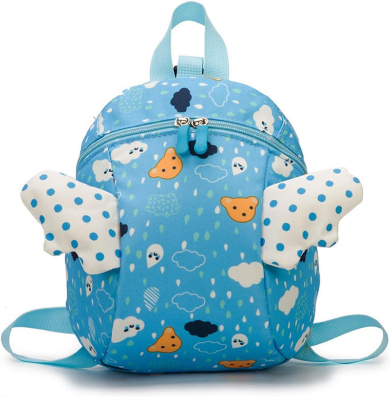 Age 1-3 Toddler Backpack Boy Girl Kids Baby Anti-lost Bag Cute Animal Children Kindergarten Angel Schoolbag - Blue