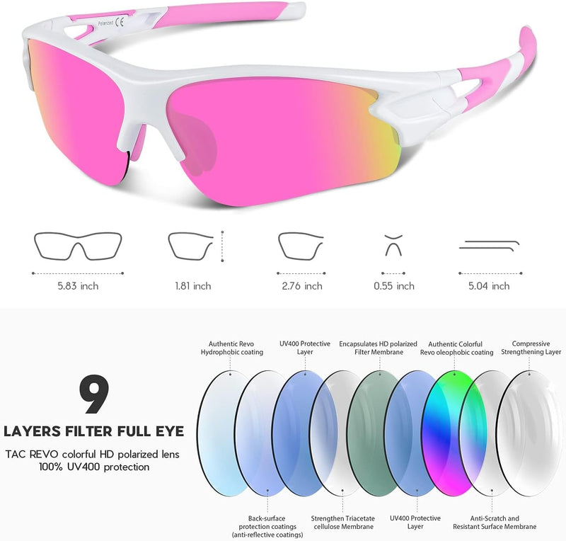 Polarized Sports Sunglasses for Men Women Youth Baseball Fishing Cycling Running Golf Motorcycle Tac Glasses UV400