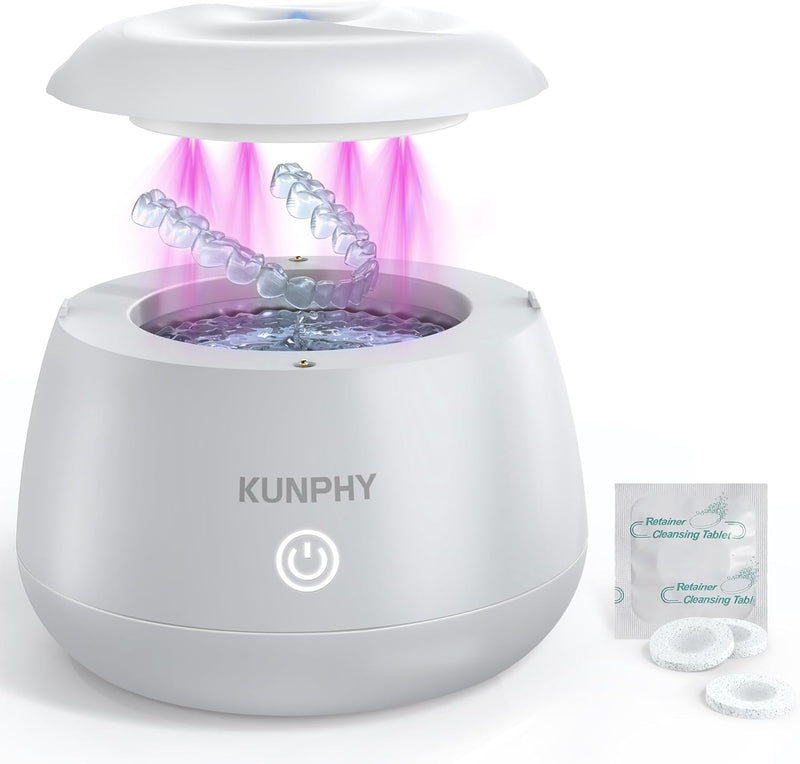 Ultrasonic Retainer Cleaner Solution, Professional Denture Cleaner & Braces Cleaner for Retainers, Invisible Aligners, Effectively Removes Odors, Safe for Ultrasonic Cleaner, 8.5oz (Mint) - White