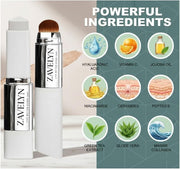 ZAVELYN Korean Color Changing Foundation Stick with Built-in Brush, V White Medium to Full Coverage Makeup, Dewy Finish, Paraben-Free BB CC Cream Hybrid, Natural 202