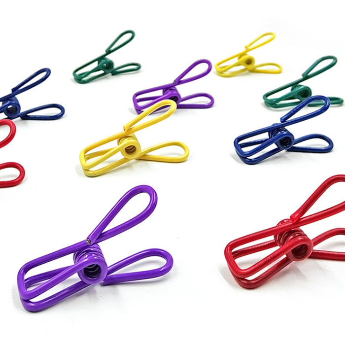 12 Pcs Food Storage Bag Clips Food Bag Clips Steel & PVC Coated Food Clips Bag Sealing Clips for Snacks Sandwich Home Kitchen Coffee Beans (Random Color)
