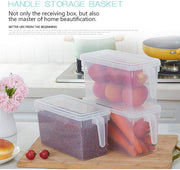 In-House Food Storage Boxes With Lids Freezer Safe Volwco 3 Pcs 4.7L Large Plastic Kitchen Refrigerator Stackable Food Fruit Storage Containers With Handle(Assorted Colours), Na-37746