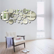 Sulfar 26 Pcs Acrylic Polka Dot Wall Mirror Stickers DIY Decorative Art Decals for Home, Party, Bedroom & Living Room Mural