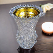 Crystal Glass Bakhoor Burner Oud burner Incense Bakhoor Charcoal Burner مبخرة عود,مبخرة بخور Frankincense Burner Madkhan Mabkhara Bakhoor Gold Incense Burner (Clear)