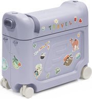 Stokke JetKids BedBox, Arctic Blue - Kid's Ride-On Suitcase & in-Flight Bed - Help Your Child Relax & Sleep on The Plane - Approved by Many Airlines - Best for Ages 2-7, 1 Count (Pack of 1) - Medium Arctic Blue