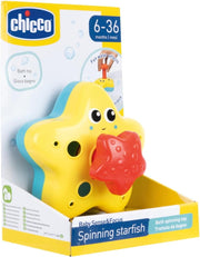 Chicco Spinning Starfish Floating Bath Toy for Kids Bath Spinner Floats in Water Entertaining Baby During Bathing, Lightweight and Easy to Grip 6-36 Months