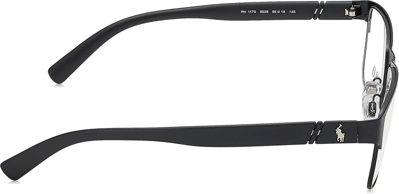Men's Ph1175 Rectangular Prescription Eyewear Frames - Matte Black/Demo Lens