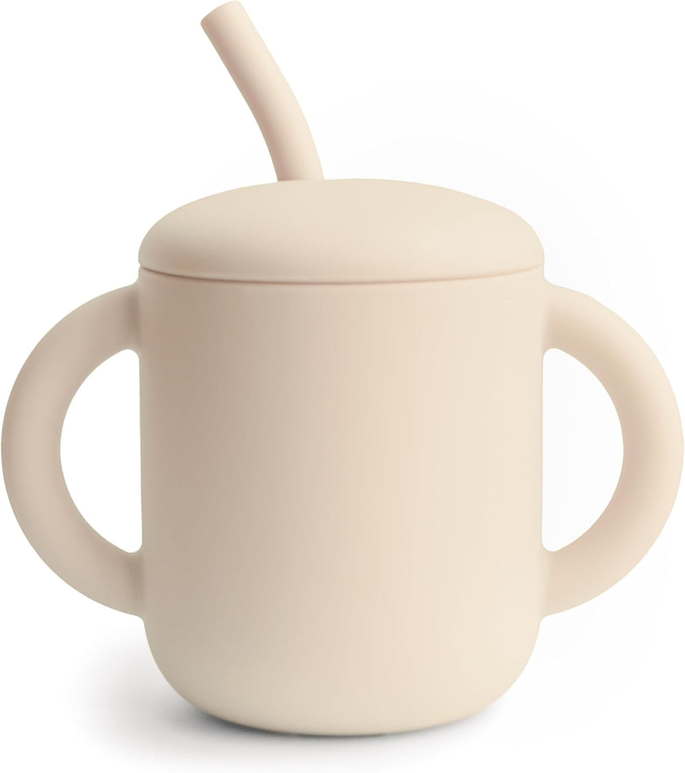 Silicone Training Cup + Straw Blush