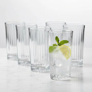 Cuisine Art Eva Hi-Ball Glass Set - 6 Pcs, 255ml (8.5oz) - Crystal Clear, Dishwasher Safe, Elegant Longdrink Glasses for Cocktails, Soft Drinks, Water, Juices