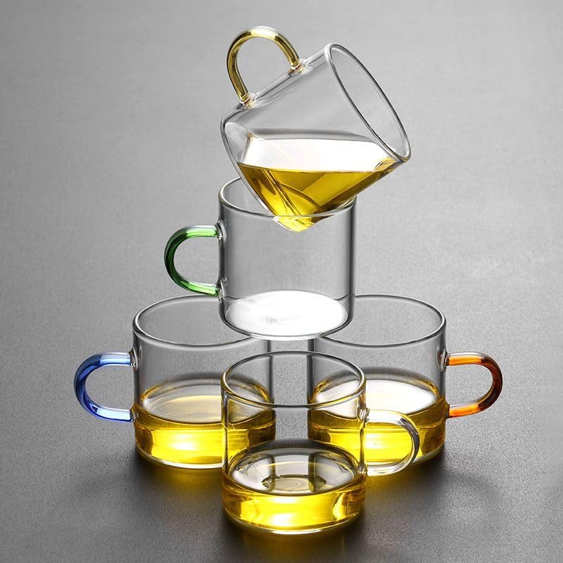 1L Borosilicate Glass Teapot Stovetop safe ï¼ŒLoose Leaf and Blooming Tea Maker, Christmas GiftGlass Tea Kettle with Wooden Handle,Large Size for Women and Adult (teapot +6 cup)