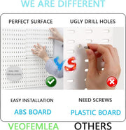 SKY-TOUCH Modular Pegboard Wall Organizer Kit - 2 Pegboards, 10 Accessories, No Drill Installation, Space-Saving Storage & Display for Kitchen, Office, Bathroom (Black)