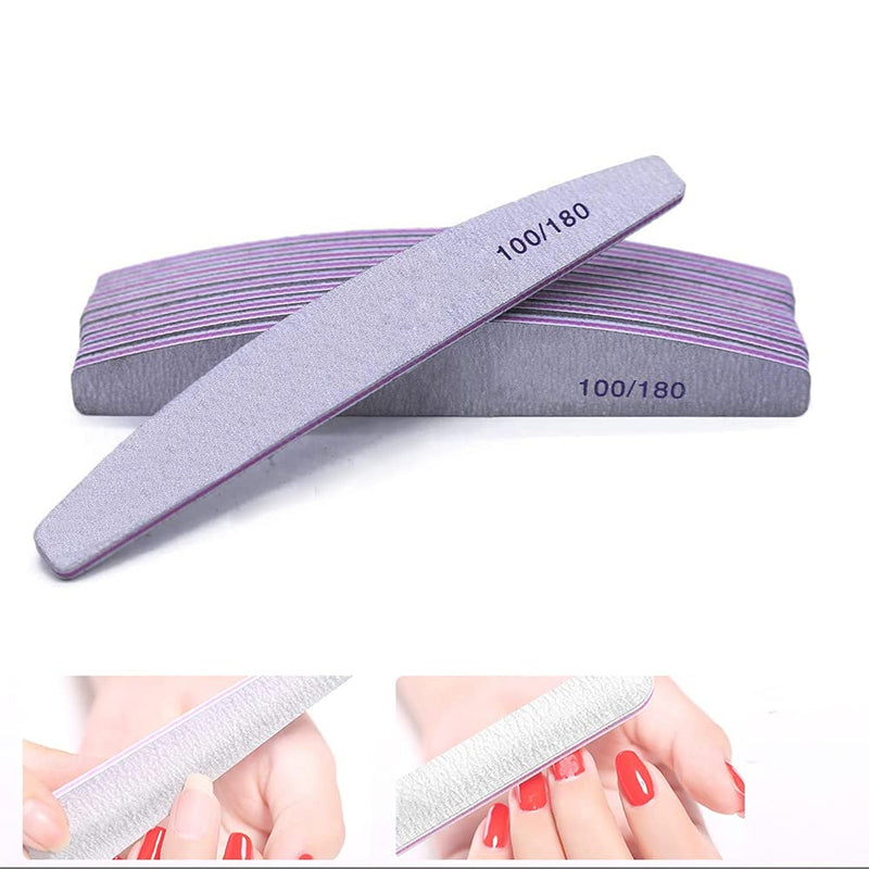 Starthi Nail File 10 PCS Professional Nail Files Double Sided Emery Board(100/180 Grit) Nail Styling Tools Pet Grooming Tools for Home and Salon Use