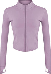 Women Athletic,full Zip Casual - Purple