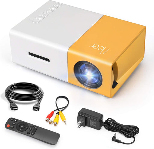 Meer Mini Projector, Portable Pico Full Color LED LCD Video Projector for Children Present, Video TV Movie, Party Game, Outdoor Entertainment with HDMI USB AV Interfaces and Remote Control - YG300-Classic