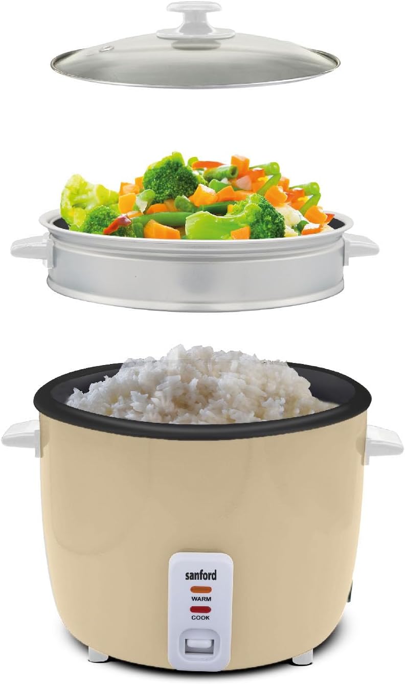 Sanford 1.5L Automatic Rice Cooker with Steamer & Keep Warm | 500W Power | Non-Stick Pot| (GREEN)