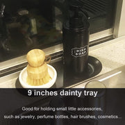 Fermus Stainless Steel Decorative Tray, Set of 2, 9 Inch Long, Jewelry Dish Cosmetics Organizer Bathroom Clutter Serving Platter Small Storage Tray, Oval, Gold