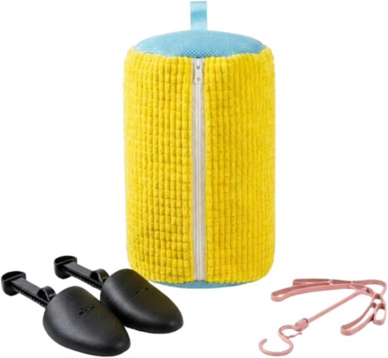 Premium Shoe Washing Bag with 2 Adjustable Shoe Trees & Hanging Hook Reusable Mesh Laundry Bag for Sneakers, Sports Shoes & Casual Footwear Protects Shape During Machine Wash