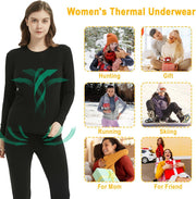 Women Thermal Underwear Set,Ladies' Tops and Pants,Thickened with Velvet,Round Neck Thermal Underwear,Soft and Skin Friendly,Suitable For Daily Wear and Outdoor Sports Matching