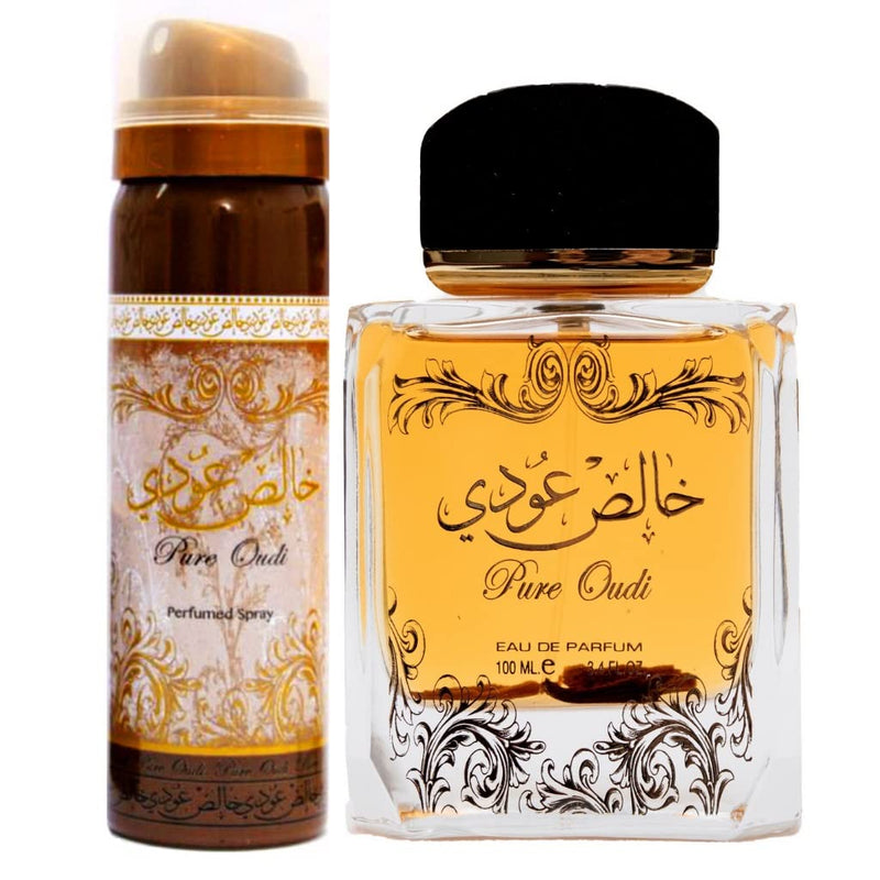 Lattafa Pure Oudi Eau De Parfum For Unisex,100 ml with Deodorant 50 ml