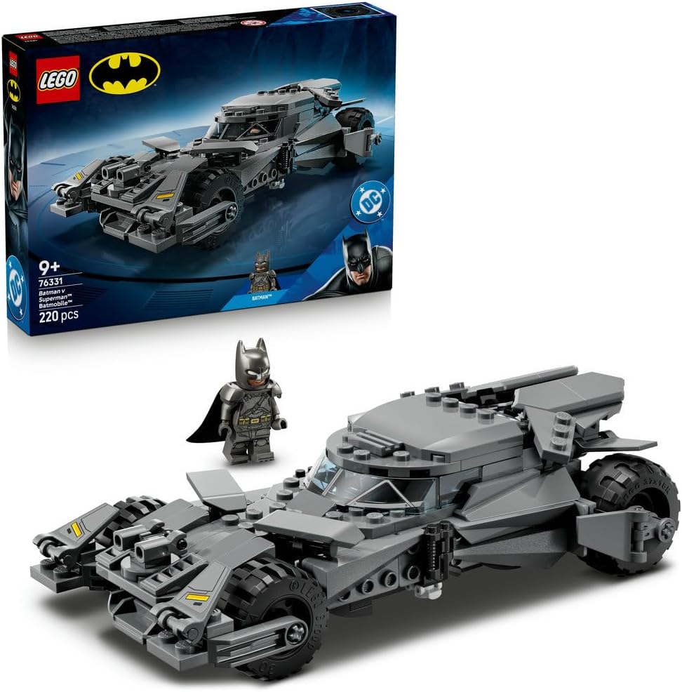 DC Batman Batman v Superman Batmobile 76331 Car Toy, Collectible Minifigure & Golden Coin, Super Hero Model Kit, Gift for 9+ Year Old Boys & Girls, 220 Pieces – image 1